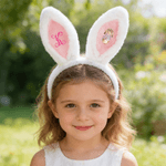 Personalised Cute Beatrix Potter Peter Rabbit Bunny Ears Plush Headband with Initial Hair Accessory Themed Event Easter Party Gift for Family Kids