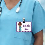 Personalizado Cartoon Character ID Card Badge Buddy con nombre y texto Birthday Appreciation Gift for Nurse Doctor Medical Staff