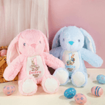 Personalised Cute Cartoon Rabbit Design Easter Bunny Plush Toy with Name and Year 1st Easter Gift for Newborns Babies
