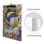 Personalized Ball Sport Design Clipboard with Low Profile Clip and Name Daily Use Birthday Gift for Coach Ball Sport Lover