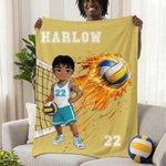 Manta de Voleibol Personalizada con Nombre y Número Regalo de Cumpleaños para Jugadores de Voleibol