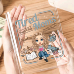 Vase à livres transparent personnalisé avec nom Cadeau de fête des mères pour les femmes aimant les livres