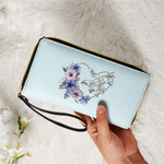 Portafoglio a mano personalizzato in pelle PU con cinturino da polso, scomparti multipli e nome, regalo di compleanno per la mamma e la nonna.