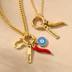 Personlig Chili Hästsko Lucky Amulet Charm Halsband med Namn Smycken Födelsedag Jubileum Semestergåva till Honom Henne