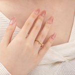 Personlig Dainty Cross Birthstone Sterling Silver Ring Christmas Birthday Baptism Gift for Christians Mothers
