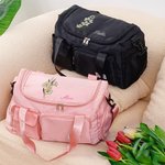 Bolsa de viaje personalizada con nombre y bandolera Flor de nacimiento Efecto perla Regalo esencial de cumpleaños para mujer Niña
