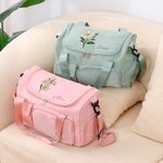 Bolsa de viaje personalizada con nombre y bandolera Flor de nacimiento Efecto perla Regalo esencial de cumpleaños para mujer Niña