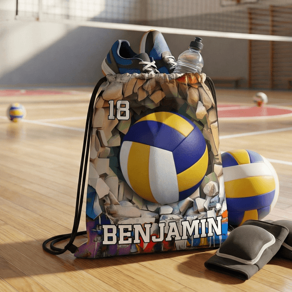 Personalisierte Ballsport Drawstring Strand Rucksack String Tasche mit Namen und Nummer Outdoor-Aktivitäten Geburtstag Geschenk für Sportliebhaber