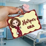Personalizado Cartoon Character ID Card Badge Buddy con nombre y texto Birthday Appreciation Gift for Nurse Doctor Medical Staff