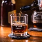 Personalised I Survived My Daughter's Wedding Whisky Bourbon Glasses with Laser Engraved Name Wedding Gift for Family Friend
