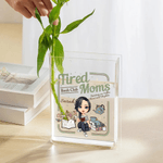 Vase à livres transparent personnalisé avec nom Cadeau de fête des mères pour les femmes aimant les livres
