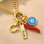 Personlig Chili Hästsko Lucky Amulet Charm Halsband med Namn Smycken Födelsedag Jubileum Semestergåva till Honom Henne