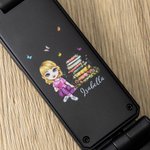 Personalized Cartoon Reading Character Adjustable Rotatable Rechargeable Clip LED Reading Lamp with Name Birthday Gift for Book Lovers Bookworms