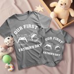 Conjunto personalizado de consola de juegos Camisa a juego para papá y bebé Nuestro primer día del padre Ropa casual diaria Regalo para el padre Nuevo papá