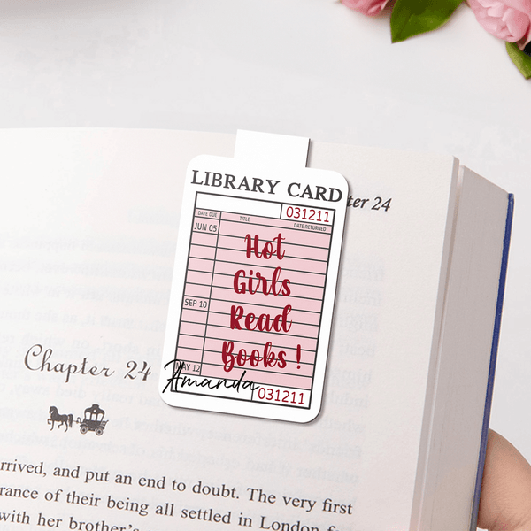 Marque-page magnétique à texte amusant avec nom Cadeau d'anniversaire pour les amoureux de la lecture