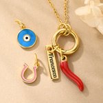 Personlig Chili Hästsko Lucky Amulet Charm Halsband med Namn Smycken Födelsedag Jubileum Semestergåva till Honom Henne