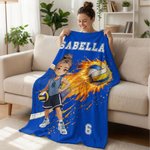 Manta de Voleibol Personalizada con Nombre y Número Regalo de Cumpleaños para Jugadores de Voleibol