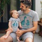 Gepersonaliseerd Little Dinosaur Vader en Dochter Zoon Set Papa en Baby Bijpassend Shirt Ons Eerste Vaderdag Cadeau voor Nieuwe Papa