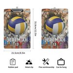 Personalized Ball Sport Design Clipboard with Low Profile Clip and Name Daily Use Birthday Gift for Coach Ball Sport Lover