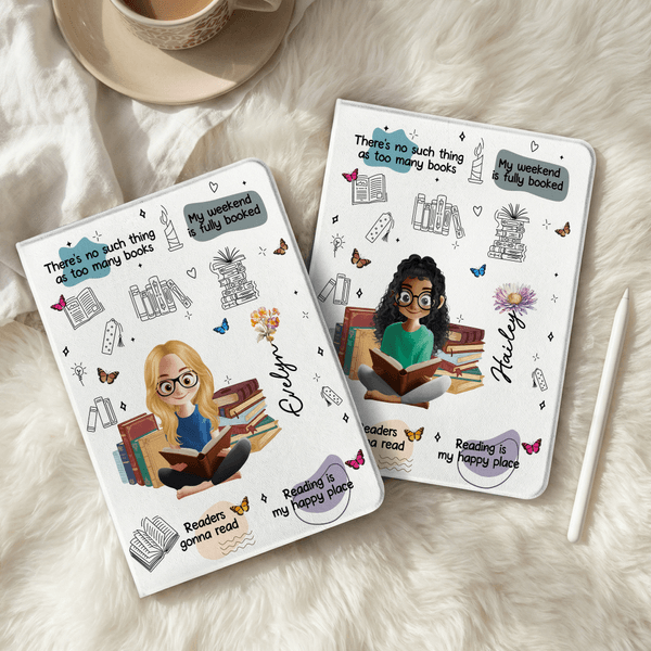 Funda protectora personalizada para iPad con nombre y frase de libro Regalo de cumpleaños para los amantes de los libros