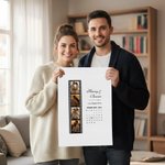 Personalised Couple Photo Poster Frameless Framed Painting with Name and Text Home Decor Anniversary Wedding Gift for Couple