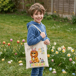 Personalised Don't Touch My Easter Eggs Animal Reusable Canvas Bag with Name Daily Use Easter Gift for Kids Women