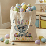 Personalised Don't Touch My Easter Eggs Animal Reusable Canvas Bag with Name Daily Use Easter Gift for Kids Women