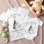Personalizada Nuestro Primer Día del Padre Minimalista Botella de Cerveza y Leche Camisa de algodón a juego para papá y bebé Ropa de diario Casual Regalo del Día del Padre para papá