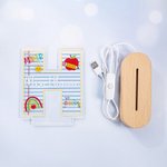 Personalisierte Difference Maker Apple Pencil Initial LED Nachtlicht mit Namen und hölzerne Basis Teacher's Day Wertschätzung Geburtstagsgeschenk für Lehrer