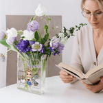 Vase à livres transparent personnalisé avec nom Cadeau de fête des mères pour les femmes aimant les livres