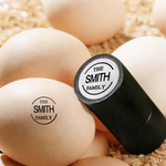 Personalised Name and Initial Safe Egg Stamp with Food Grade Ink and Box Birthday Gift for Family Farmer Breeder