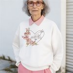 Personlig mamma og barn hender hjerte fødsel blomst flerfarget genser hettegenser med navn mors dag minnedag gave til mamma bestemor