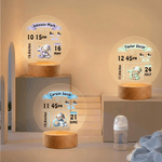 Personalised Cute Bear Pattern Initial LED Night Light with Name and Wooden Base Nursery Room Decor Birthday Gift for Newborns