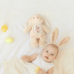 Personalized Cute Cartoon Rabbit Design Easter Bunny Plush Toy with Name and Year 1st Easter Gift for Newborns Babies
