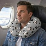 Almohada de cuello personalizada con forma de espina de pez y foto Uso de viaje Regalo de cumpleaños para los amantes de las mascotas Oficinistas