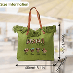 Personalized Highland Cow Canvas Tote Bag with 1-8 Names and Title Travel Essentials Mother's Day Gift for Mother Grandmother