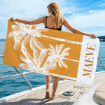 Personlig Fresh Palm Tree Överdimensionerad snabbtorkande strandhandduk med namn Resa väsentlig strandfest födelsedagspresent för kvinnor flickor