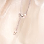 Personalized Minimalist Butterfly Lariat Necklace with Letter Dainty Jewelry Birthday Anniversary Gift for Women