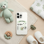 Personalised Cute Bear Pattern Initial Phone Case for iPhone with Name Birthday Gift for Newborns New Parents