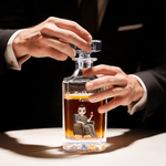 Personalised The Legend Has Officially Retired Character Whiskey Decanter with Name and Wooden Storage Box Retirement Gift for Men