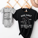 Camiseta personalizada Papá Oso y Bebé Oso 100% Algodón Pelele a Juego para Bebé Nuestro Primer Día del Padre Juntos para el Nuevo Papá Bebé