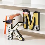 Personalized Graduation Cap 3D Printed Letter Name Sign with Year Party Desk Decor Graduation Appreciation Gift for Graduates Classmates