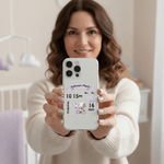 Personalised Cute Bear Pattern Initial Phone Case for iPhone with Name Birthday Gift for Newborns New Parents