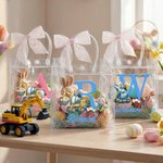 Gepersonaliseerde schattige Bunny oren graafmachine initiële duidelijk Gift Bag met naam Pasen vakantie partij Gunsten Gift voor jongens meisjes