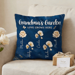 Personalised Birth Flower Soft Cushion Cover with Name Home Decor Mother's Day Birthday Gift for Mom Grandma