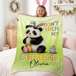 Couverture personnalisée Don't Touch My Easter Eggs Animal Soft Throw Blanket with Name Easter Egg Hunting Easter Party Favors Gift for Kids