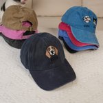 Personalised Embroidered 1-2 Pet Face Photos 100% Cotton Baseball Cap with Name Daily Use Birthday Holiday Gift for Dog Dad Mom Pet Lover