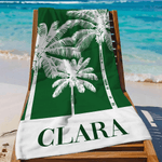 Personlig Fresh Palm Tree Överdimensionerad snabbtorkande strandhandduk med namn Resa väsentlig strandfest födelsedagspresent för kvinnor flickor