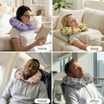 Almohada de cuello personalizada con forma de espina de pez y foto Uso de viaje Regalo de cumpleaños para los amantes de las mascotas Oficinistas