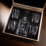 Personalisierte Cartoon Charakter Whiskey Dekanter mit Namen und Jahr Vatertag Ruhestand Geschenk für Väter Barkeeper